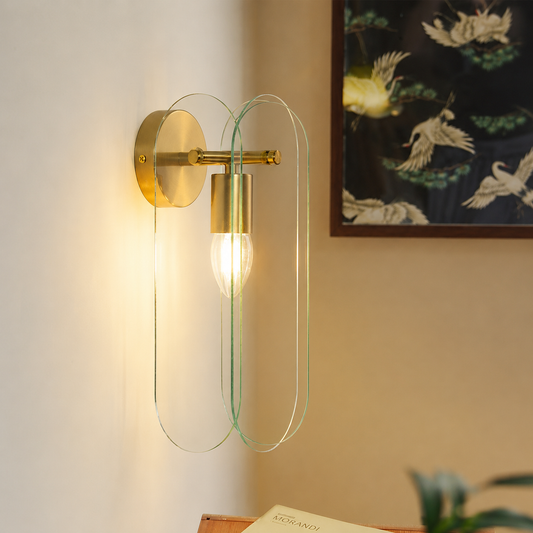 Glorious Gold Metal & Glass Wall Sconce