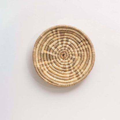 Classical Art Handwoven Sabai Grass Hanging Wall Basket - Beige