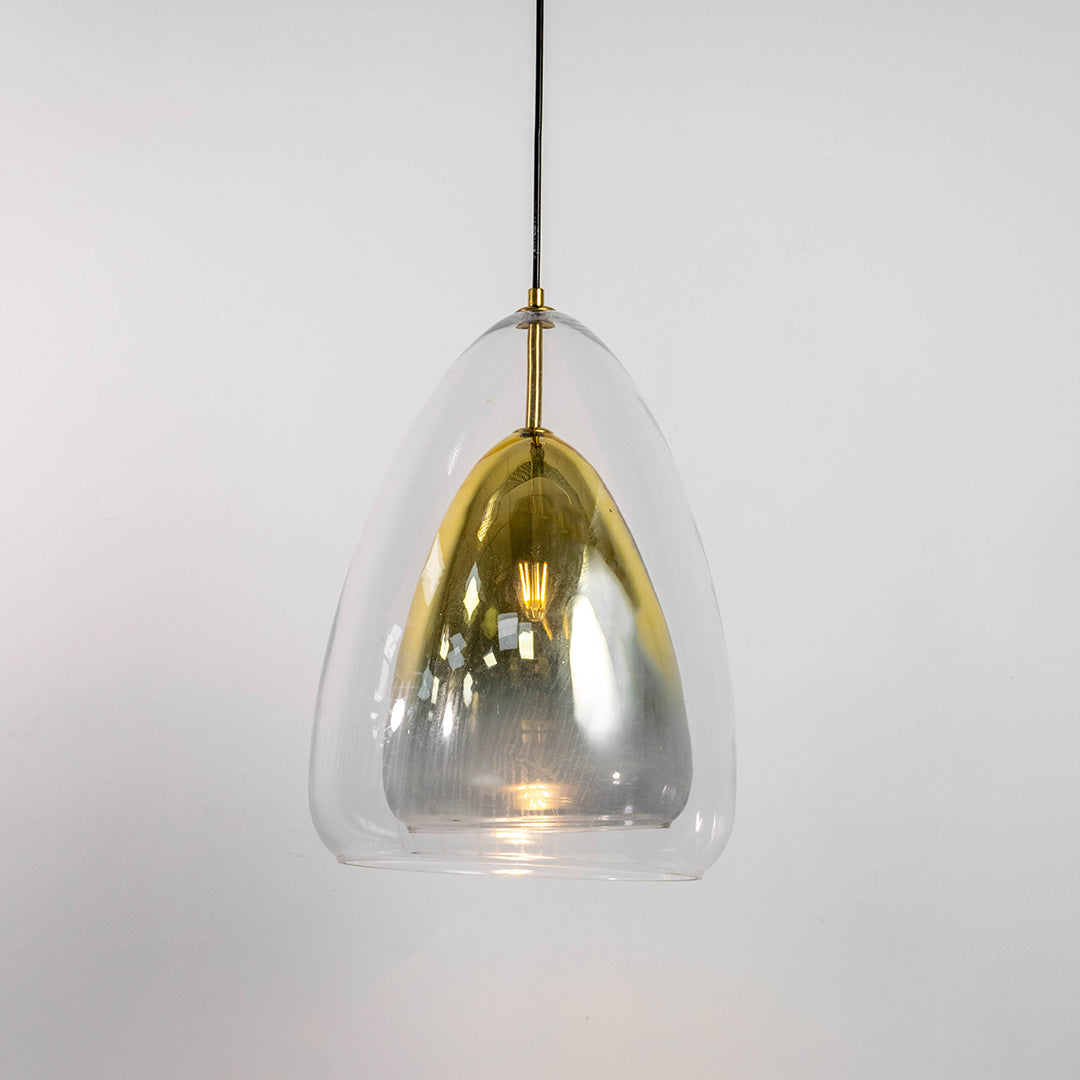 Clear Glass Long Dome Shape Pendant Lamp