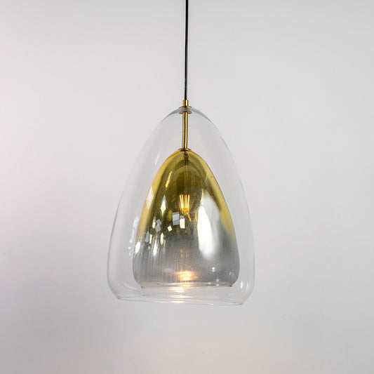 Clear Glass Long Dome Shape Pendant Lamp
