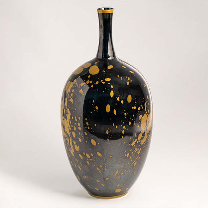 Cobalt Luxe Black Ceramic Jar - Large