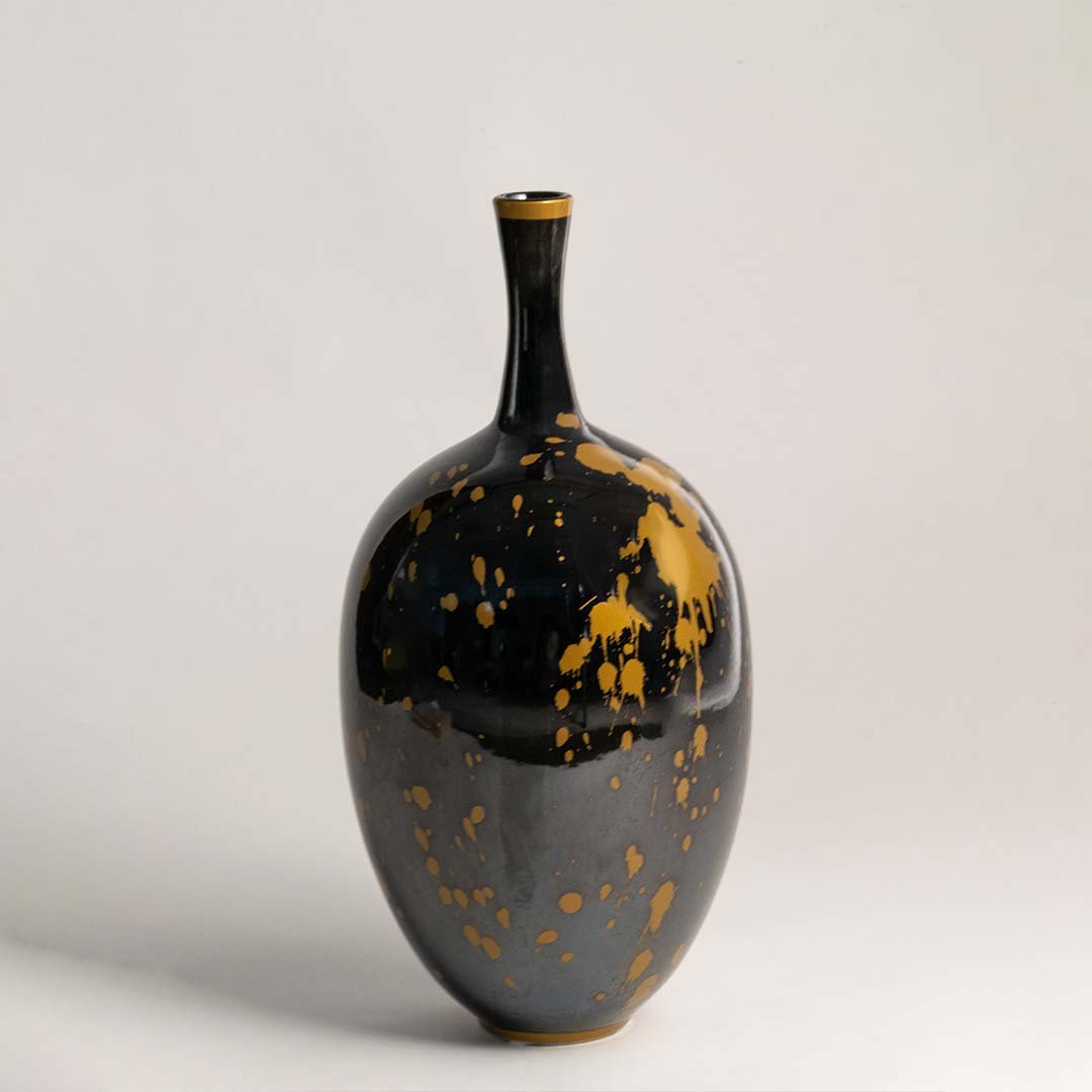 Cobalt Luxe Black Ceramic Jar - Small