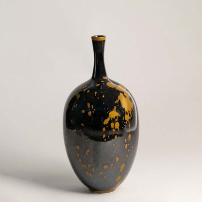 Cobalt Luxe Black Ceramic Jar - Small