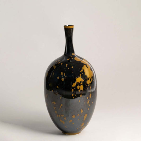 Cobalt Luxe Black Ceramic Jar - Small