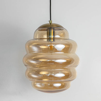 Cognac Glass Pendant Lamp - Amber