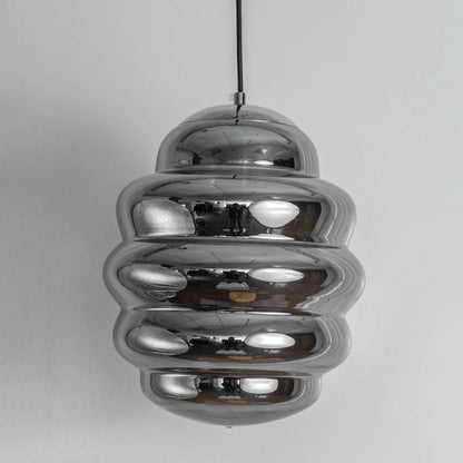 Cognac Glass Pendant Lamp - Chrome