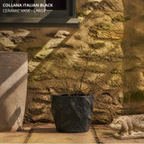 Collana Italian Black Ceramic Vase - Large