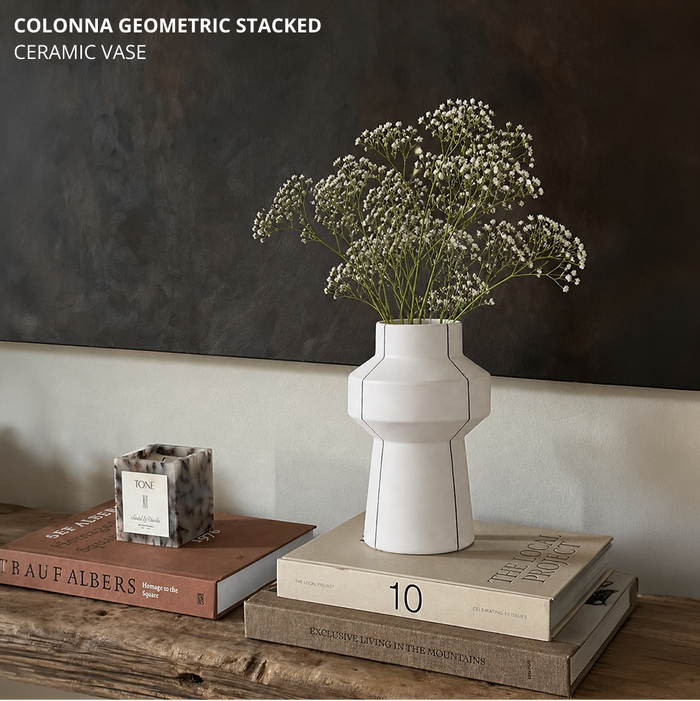 Colonna Geometric Stacked Ceramic Vase