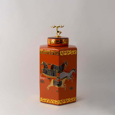 Coral with Lid Jar - Large