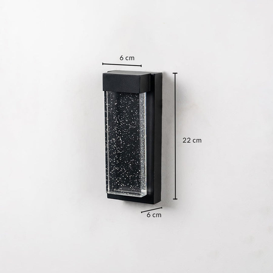 Wall light dimensions displayed 22 cm height 6 cm width and 6 cm depth.