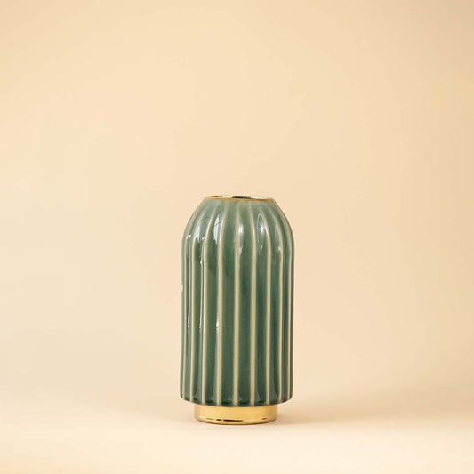Cosmo Green Gold Ceramic Vase