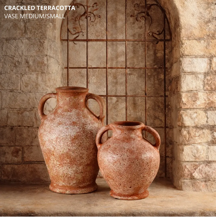 Crackled Terracotta Vase Medium
