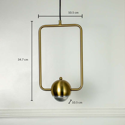 Wall lamp with brass gold metal frame 34.7 cm height and 10.5 cm width featuring round globe shade for elegant interiors.