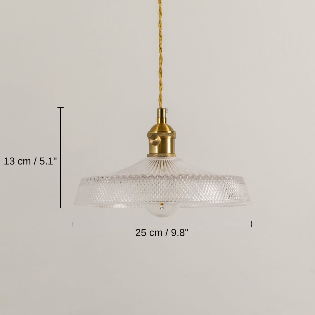 Creative Hand-Blown Glass Lampshade Pendant Light, 13 x 25 x 25 cm (5.1 x 9.8 x 9.8 inches) dimensions