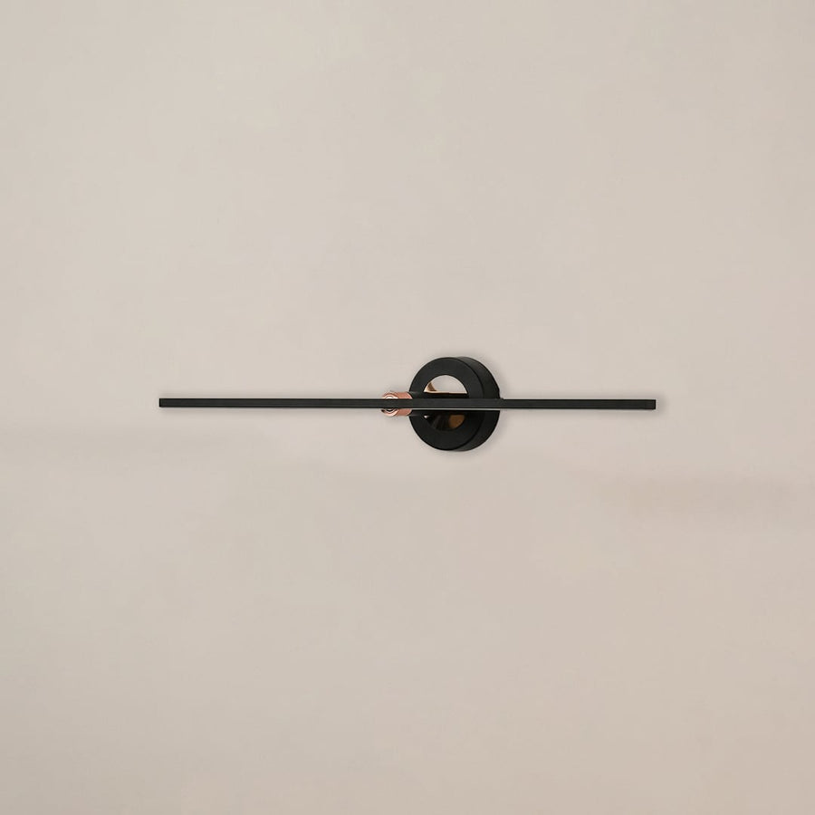 Black and gold metal picture light with sleek linear design for artwork mirror and decorative wall lighting.
