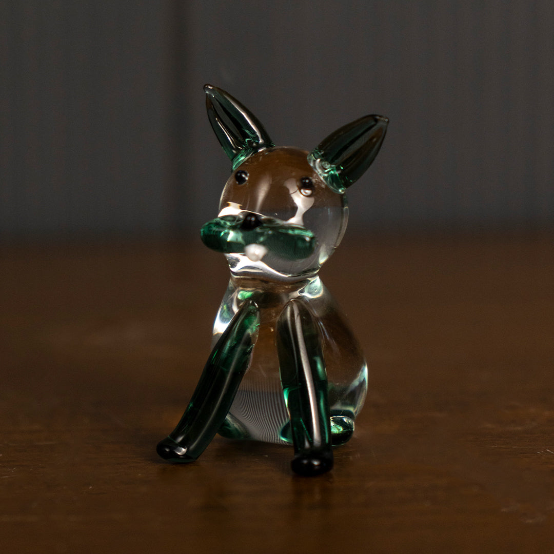 Crystal Glass Cute Lying Cat - Blue