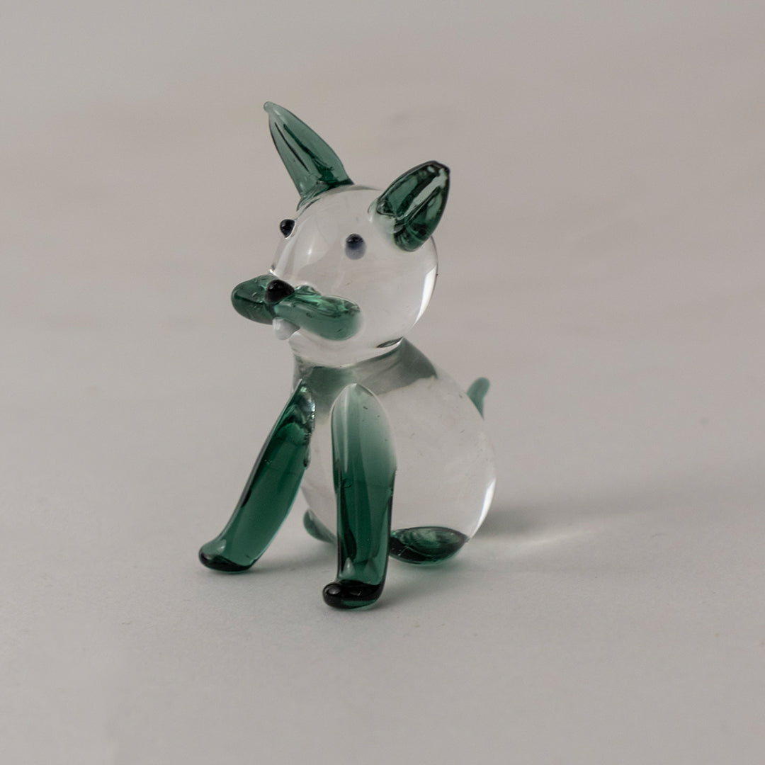 Crystal Glass Cute Lying Cat - Blue