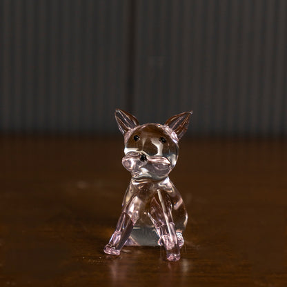 Crystal Glass Cute Lying Cat - Purple