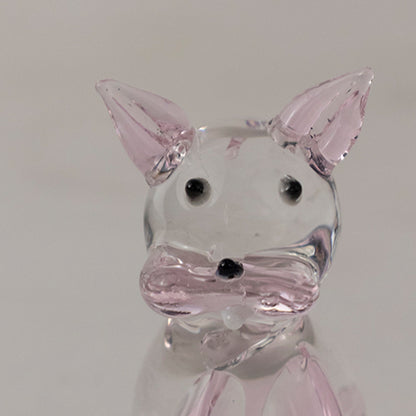 Crystal Glass Cute Lying Cat - Purple