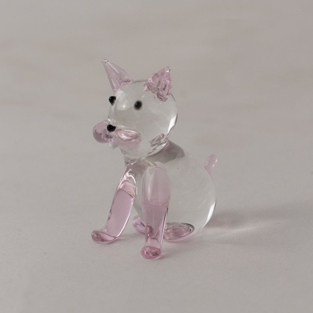 Crystal Glass Cute Lying Cat - Purple