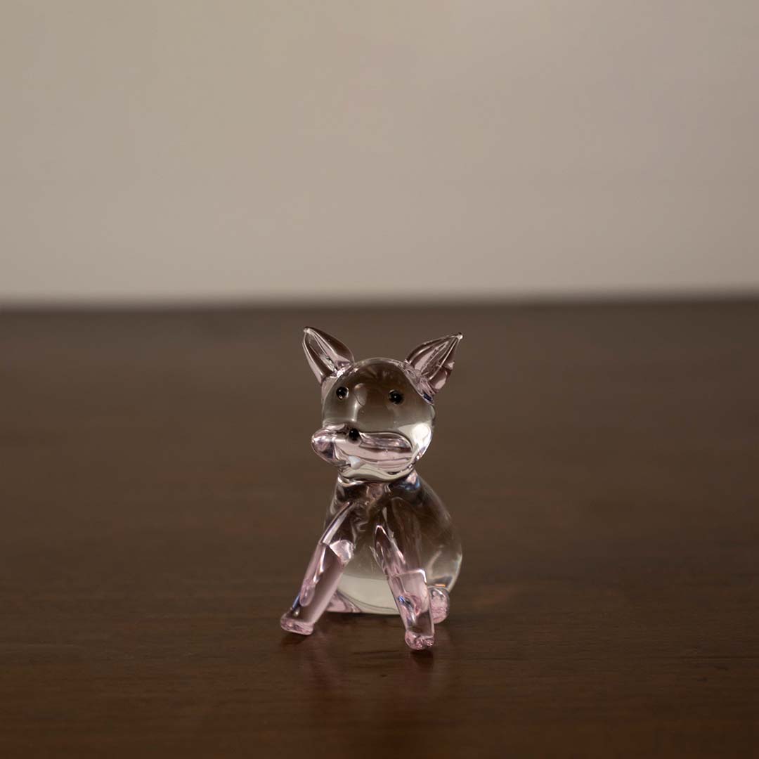 Crystal Glass Cute Lying Cat - Purple