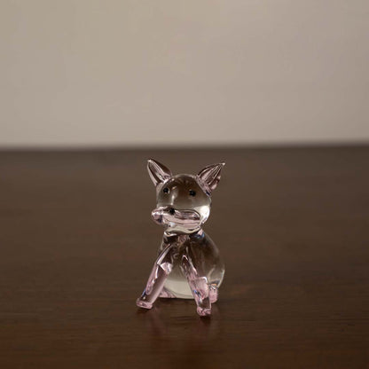Crystal Glass Cute Lying Cat - Purple