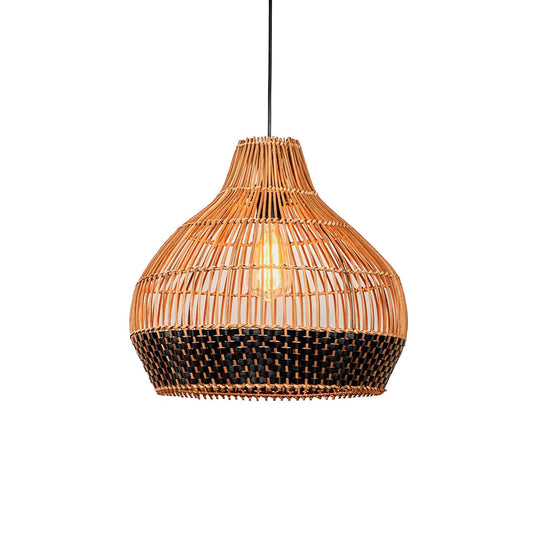 Rattan pendant light dimension image showing 30 cm height and 39 cm width with intricate dual-tone weave.