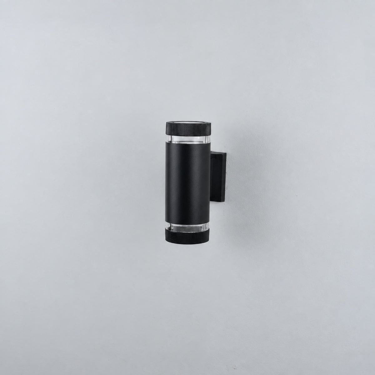 Cylindrical Dual Outdoor Wall Light - Black