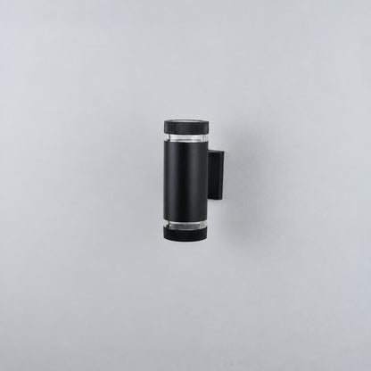 Cylindrical Dual Outdoor Wall Light - Black