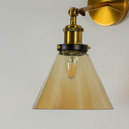 Vintage glass pendant light with brass holder and warm glow modern hanging lamp for kitchen dining room decor lighting.