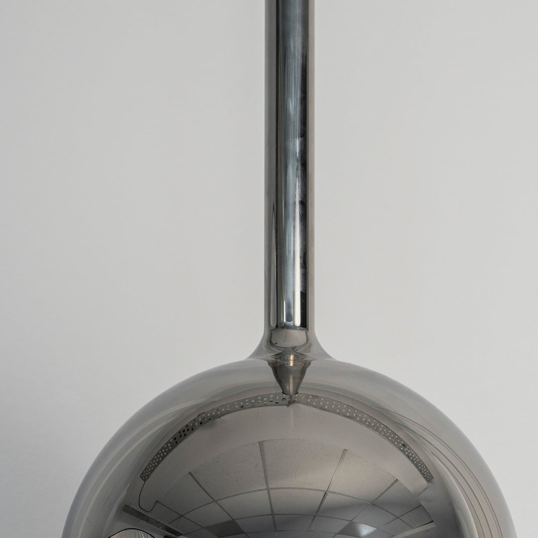 Deko Chrome Glass Hanging Light On Black Background