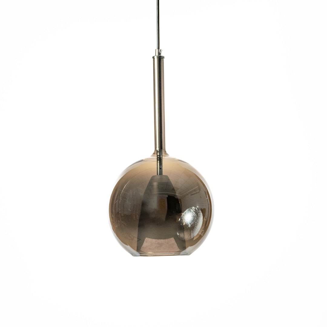 Deko Chrome Glass Hanging Light Light On White Background