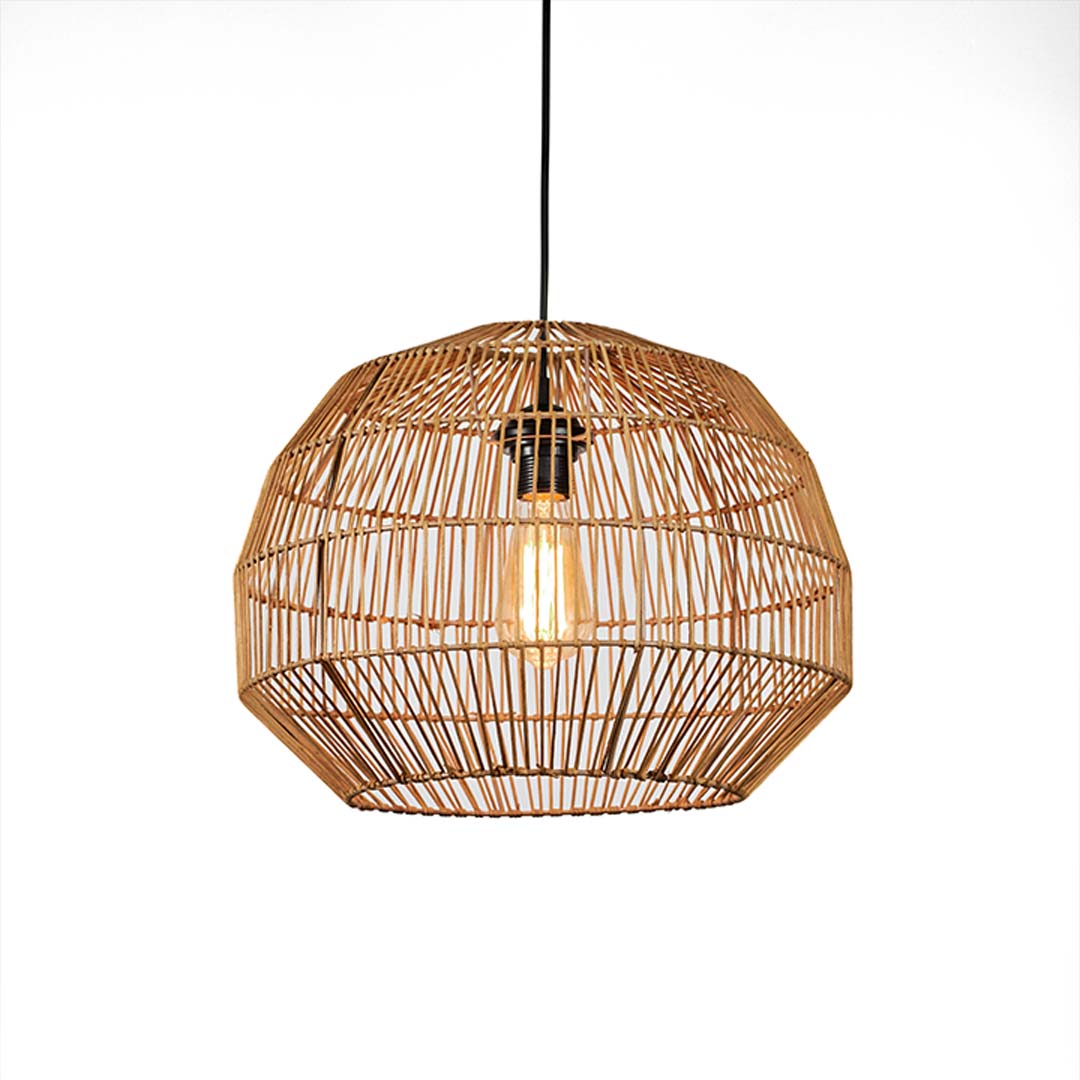 Dome Stripe Pendant Bamboo Lamp