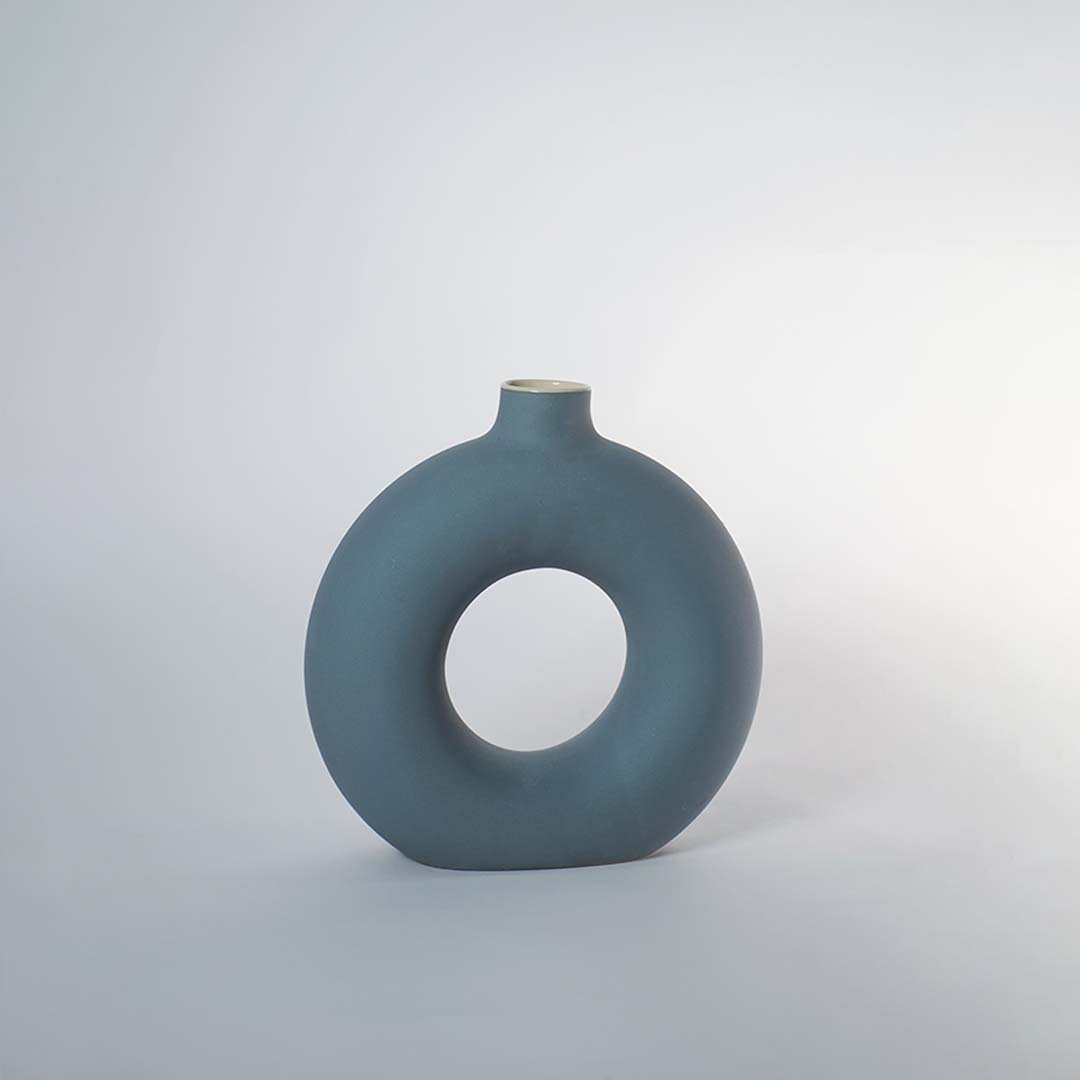 Donut Vase Matte Grey Large