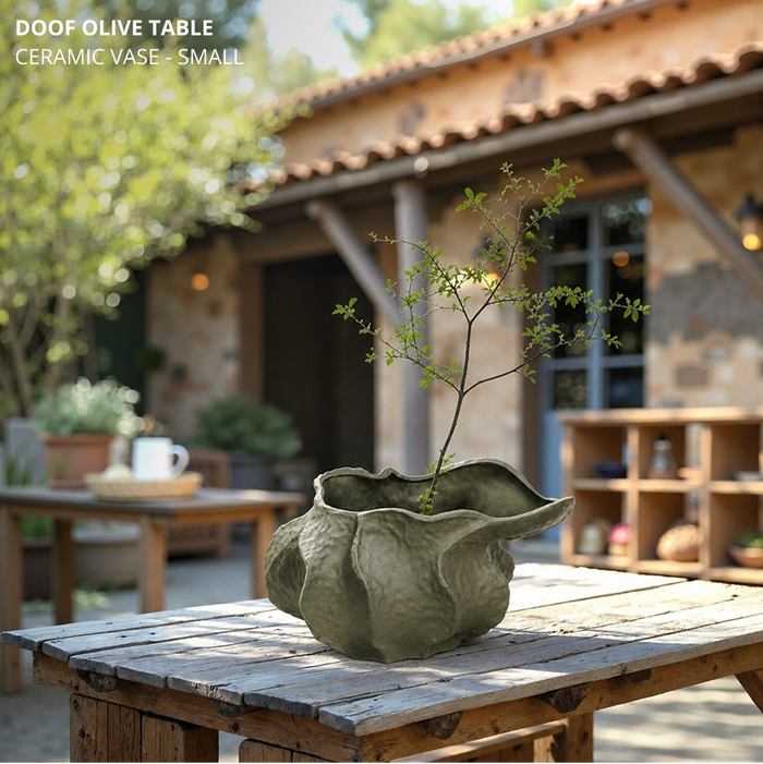 Doof Olive Table Ceramic Vase - Small
