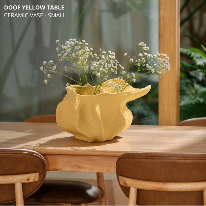 Doof Yellow Table Ceramic Vase - Small