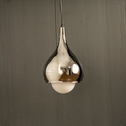 Droplet Glass Pendant Light Off Black Background