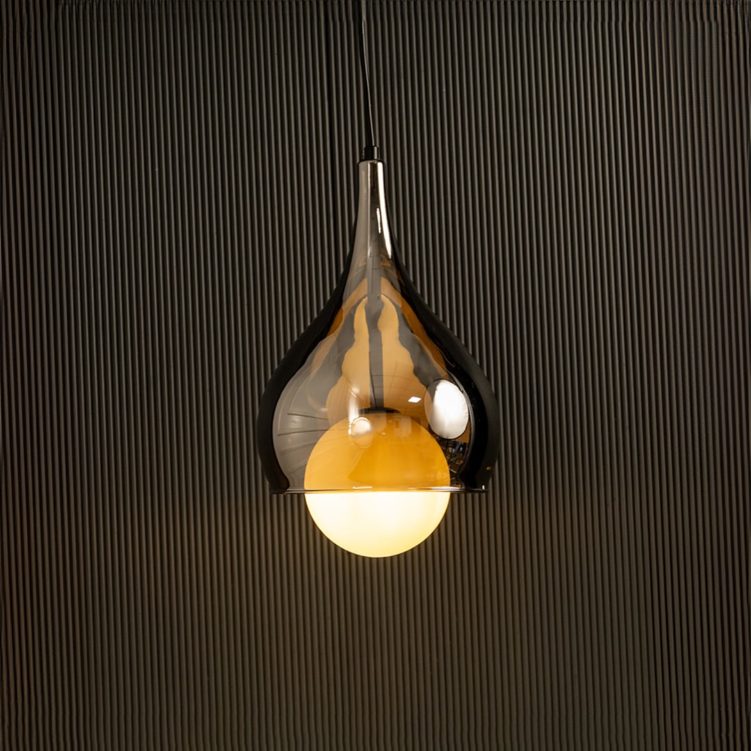 Droplet Glass Pendant Light On Black Background