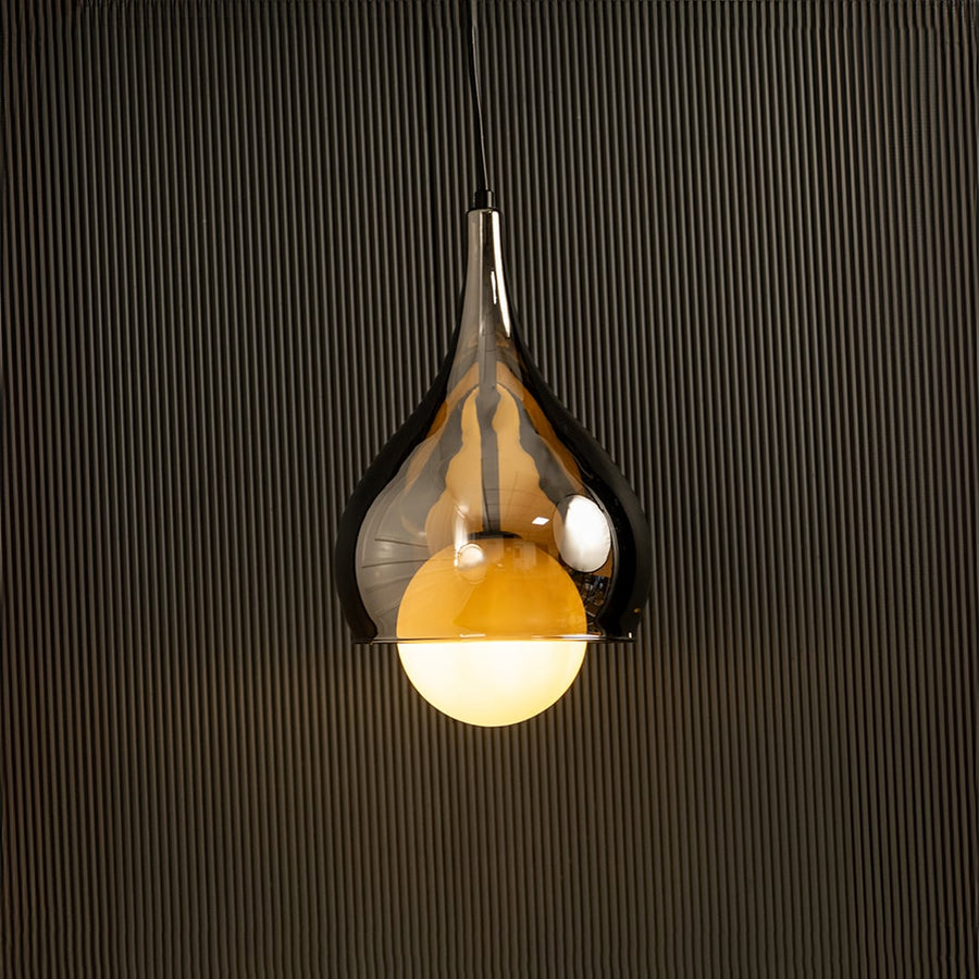 Droplet Glass Pendant Light On Black Background