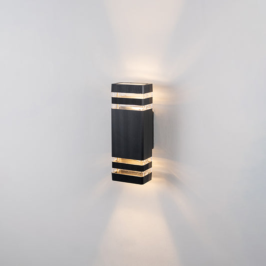 Dual Up & Down Wall Light - Black