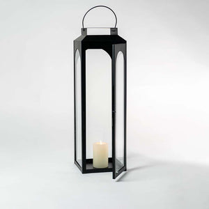 Ebony Black Metal Lantern - Extra Large