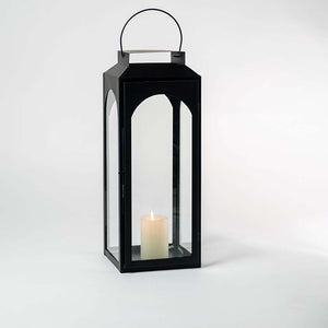 Ebony Black Metal Lantern - Large