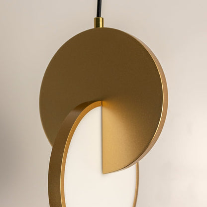 Eclipse Pendant 2 Piece Gold Light Closeup