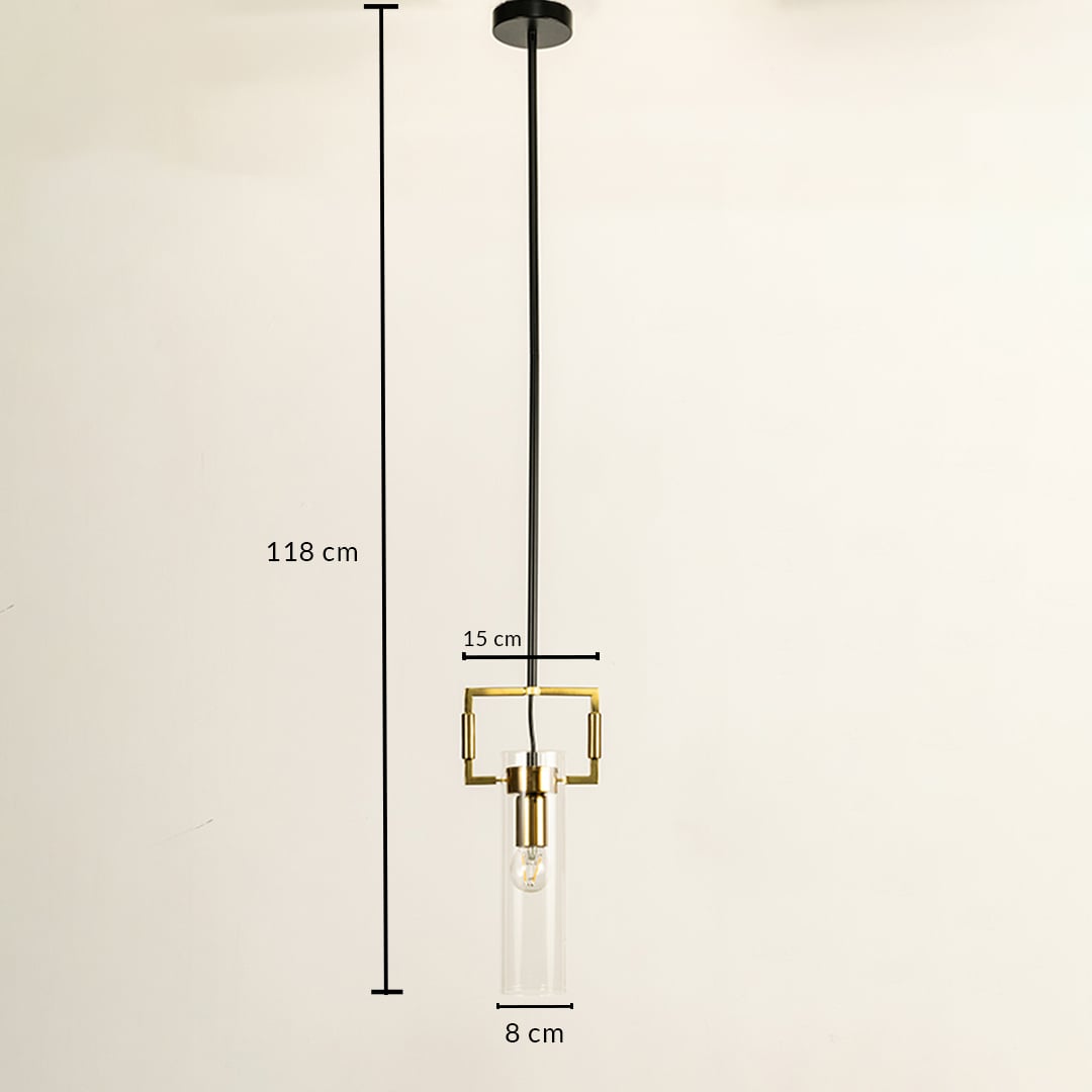 A geometric gold pendant light with a height of 120 cm ideal for modern LED chandelier lighting and stylish contemporary interior décor settings.
