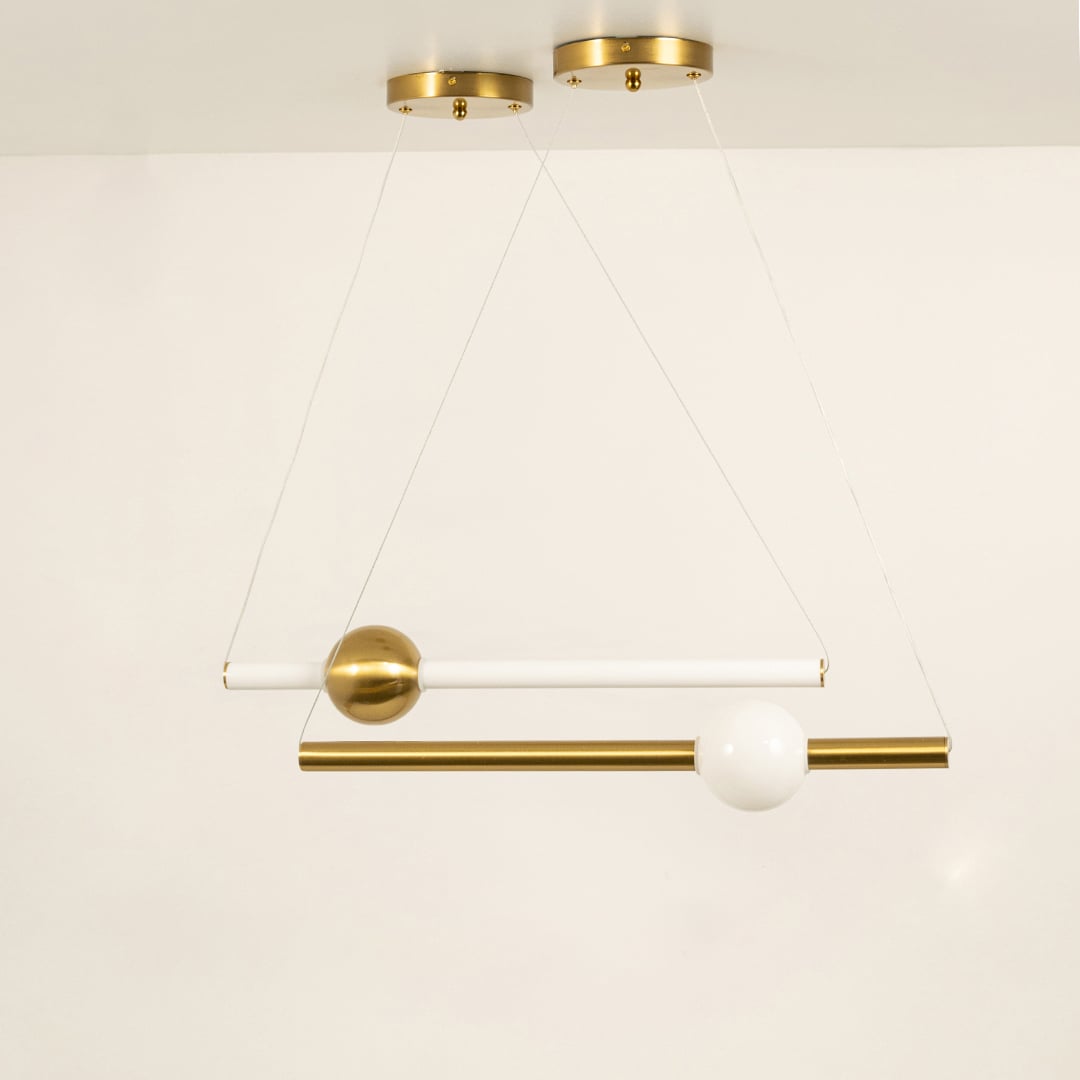 Edwin Linear Ceiling Pendant LightLight Off White Background
