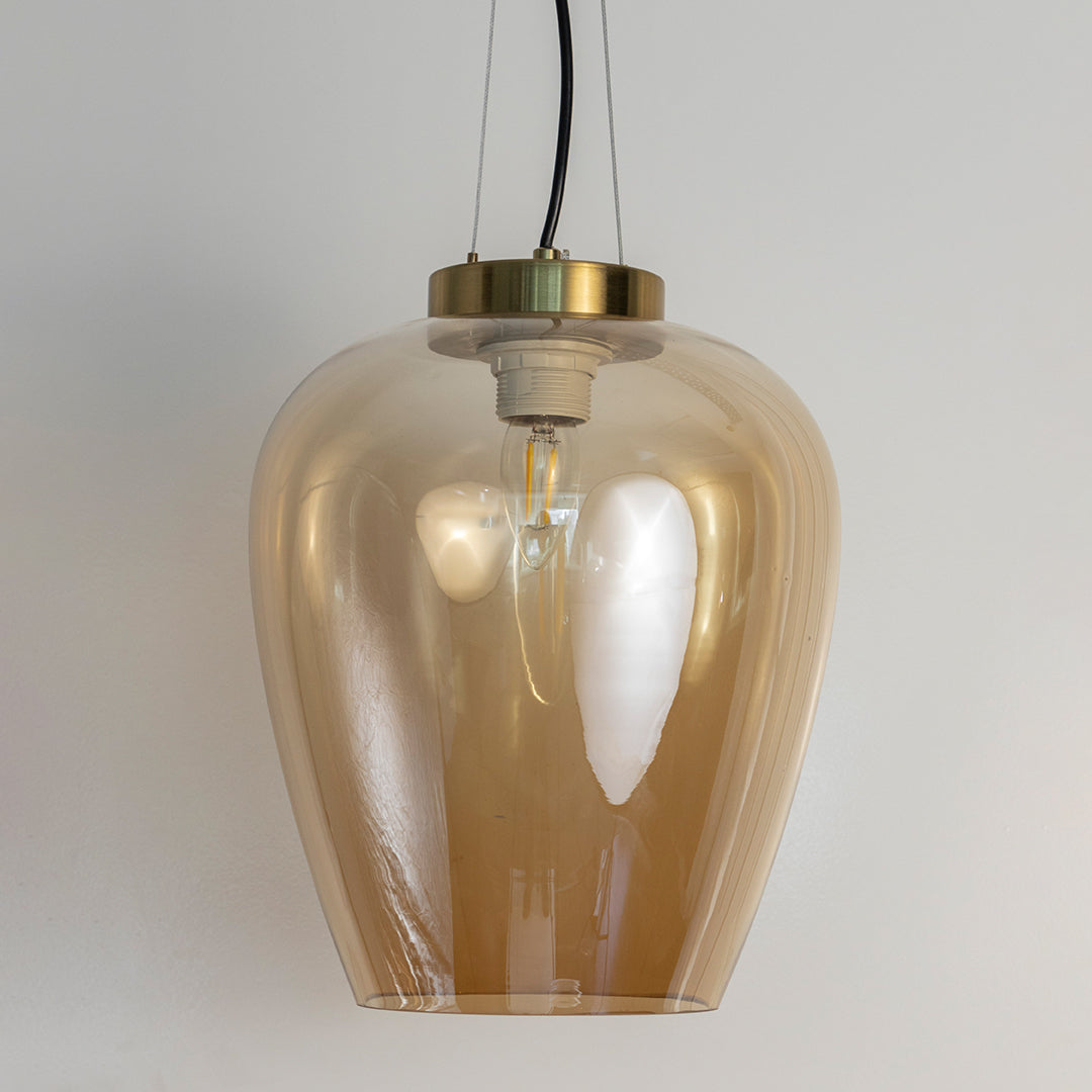 Elian Glass Pendant Lamp - Amber