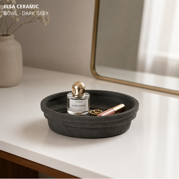 Elsa Ceramic Bowl - Dark Grey