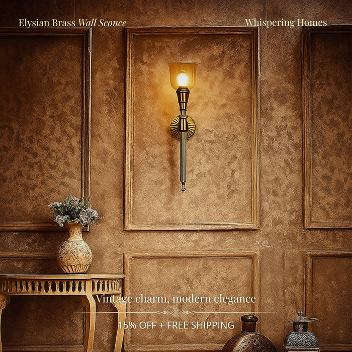 Elysian Brass Wall Sconce - Glass Shade