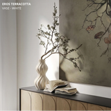 Eros Terracotta Vase - White