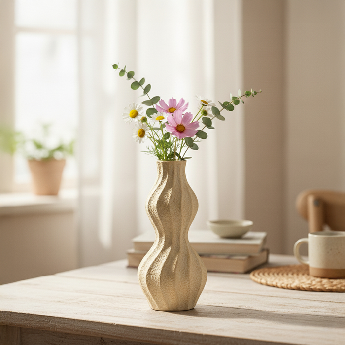 Eros Terracotta Vase - Ivory